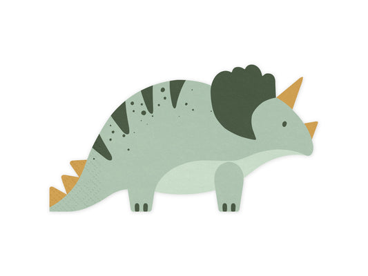 Triceratops-Servietten, 18x10 cm, Farbenmix