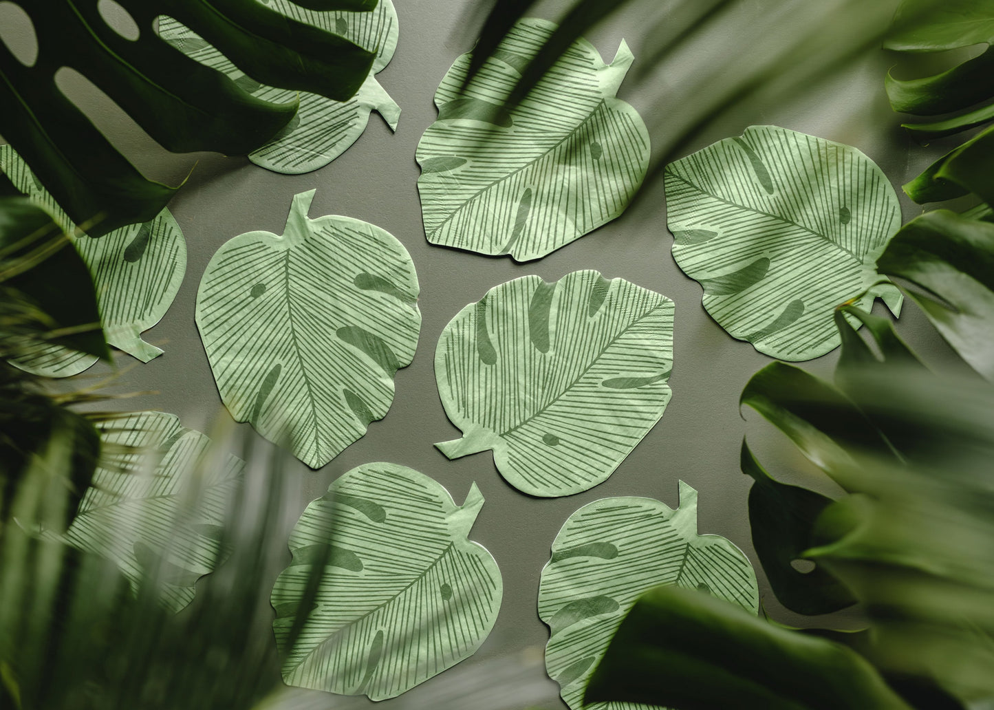 Servietten Monstera-Blatt, 29.1x36 cm, grün