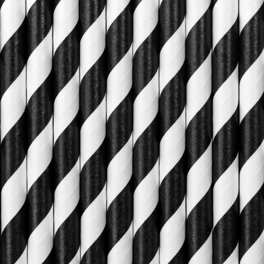 Papierstrohhalme, schwarz, 19,5cm