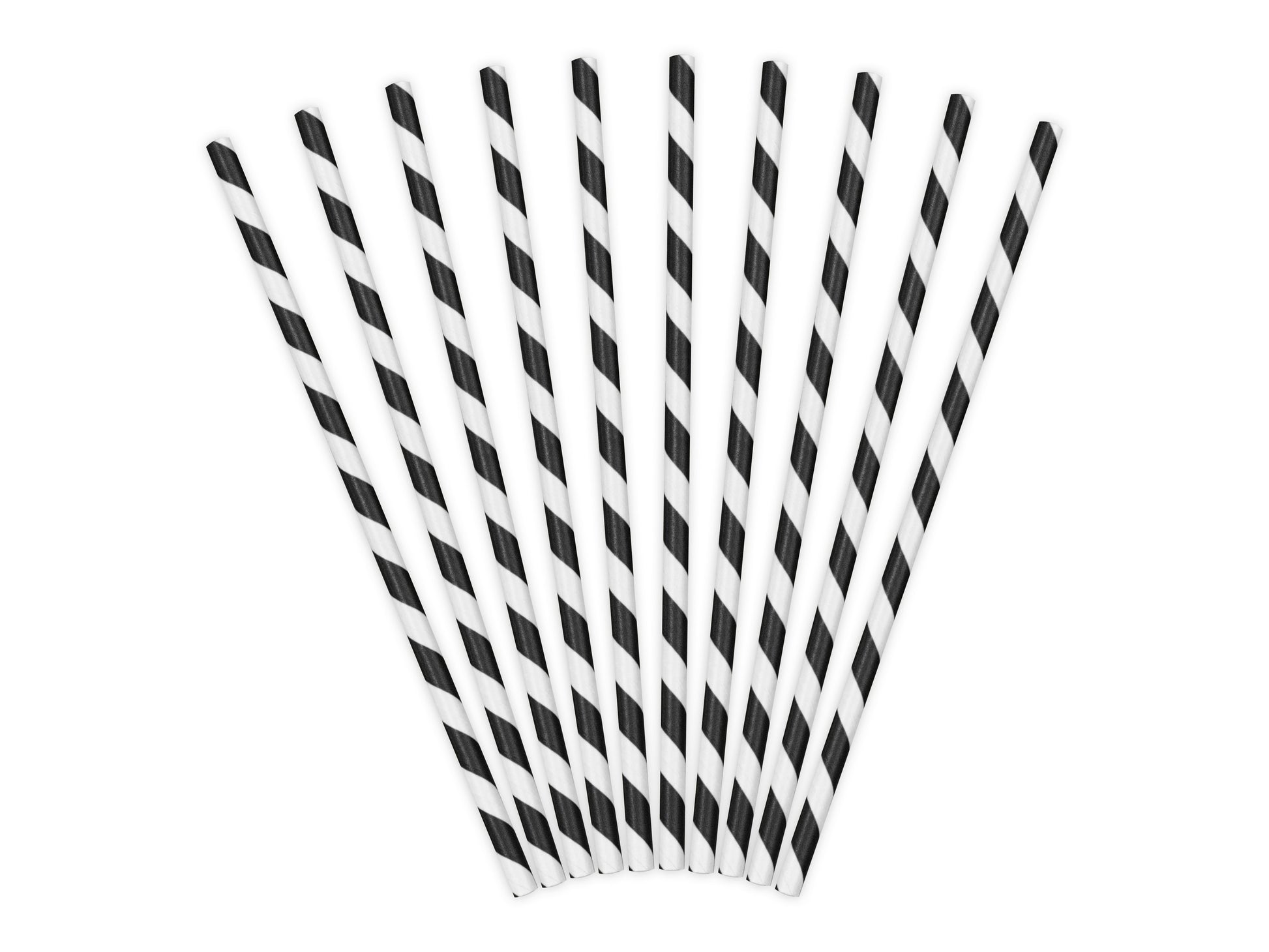 Papierstrohhalme, schwarz, 19,5cm