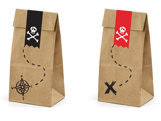 Piraten Bonbontüten, Kraft, 8x18x6cm