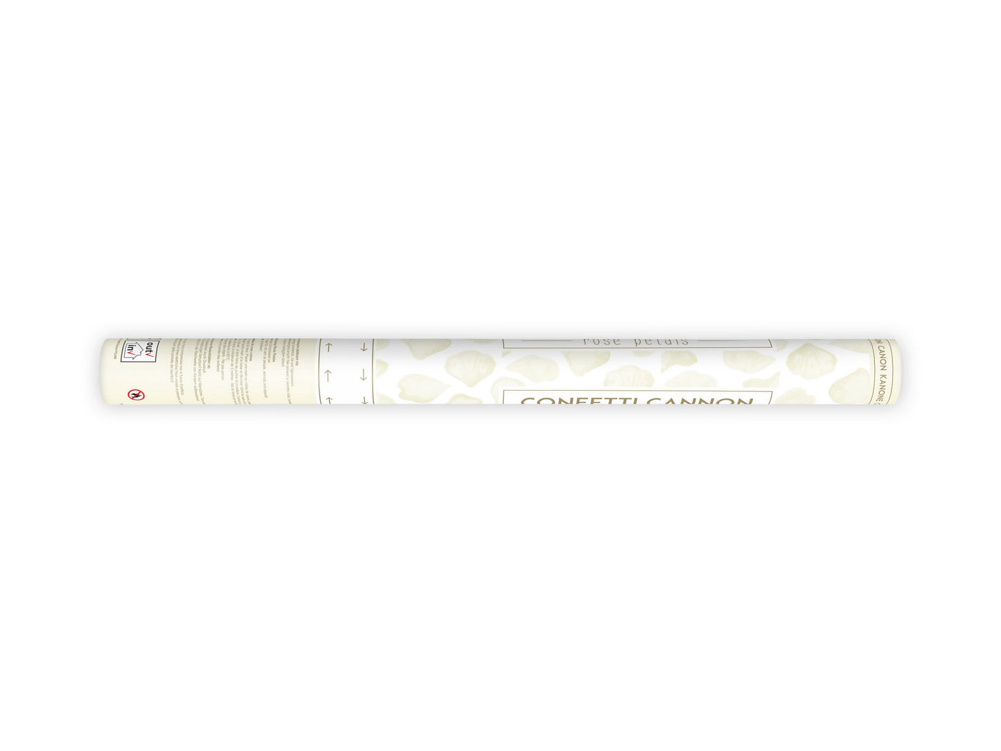 Konfettikanone mit Rosenblättern, creme, 60cm