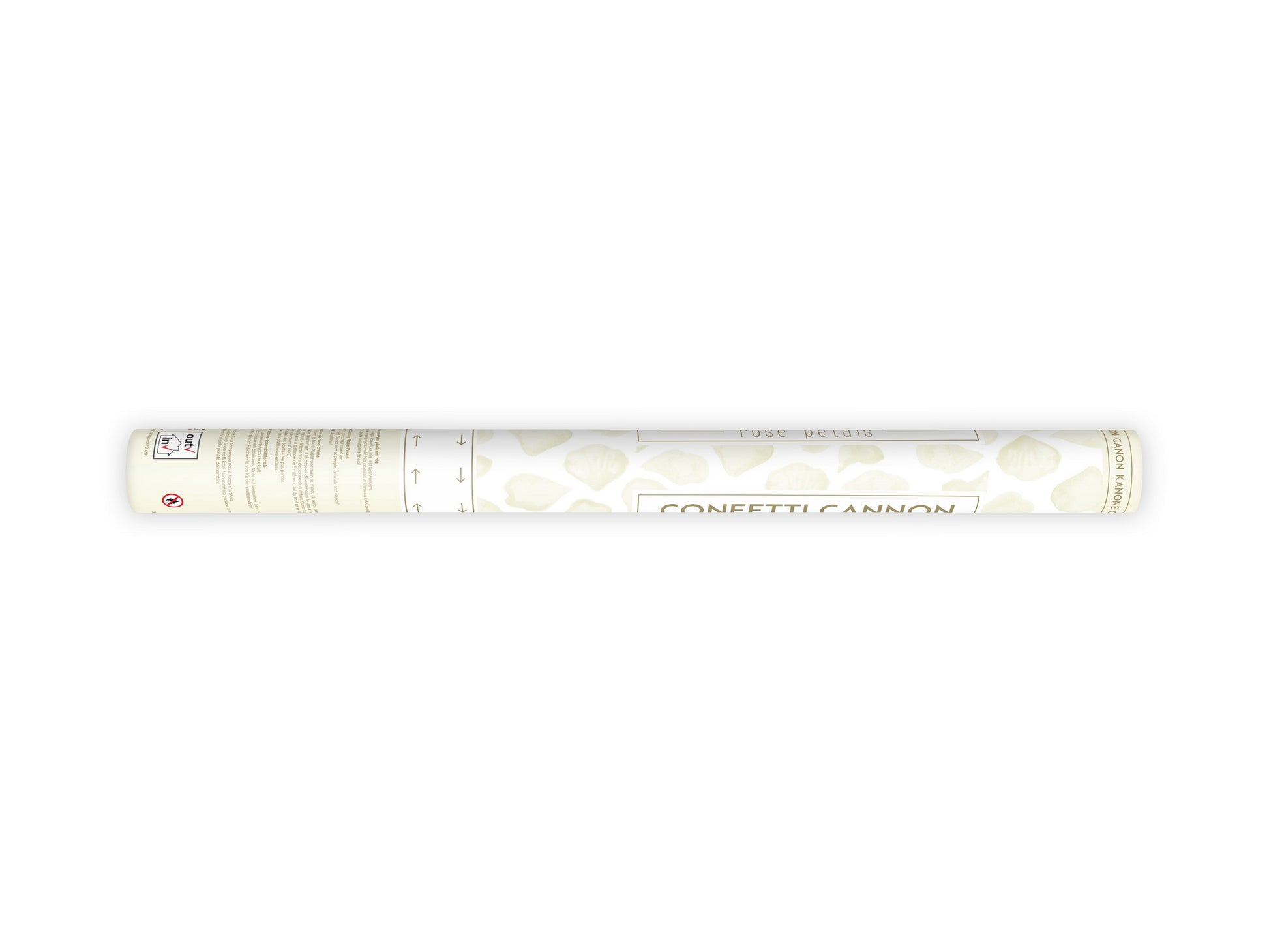 Konfettikanone mit Rosenblättern, creme, 60cm