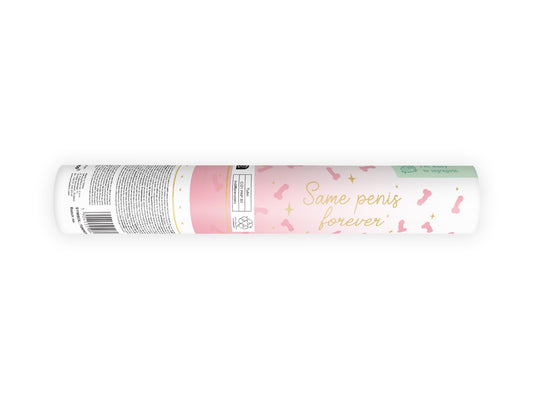 Röhre mit Penis-Konfetti, hellrosa, 20cm