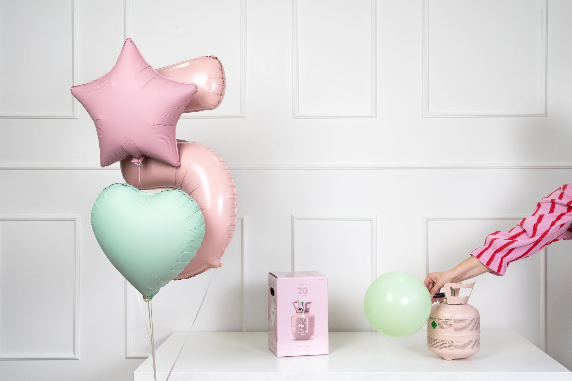 Flasche mit Helium für bis zu 20 Ballons Hellrosa - Feuerwerk & Pyrotechnik