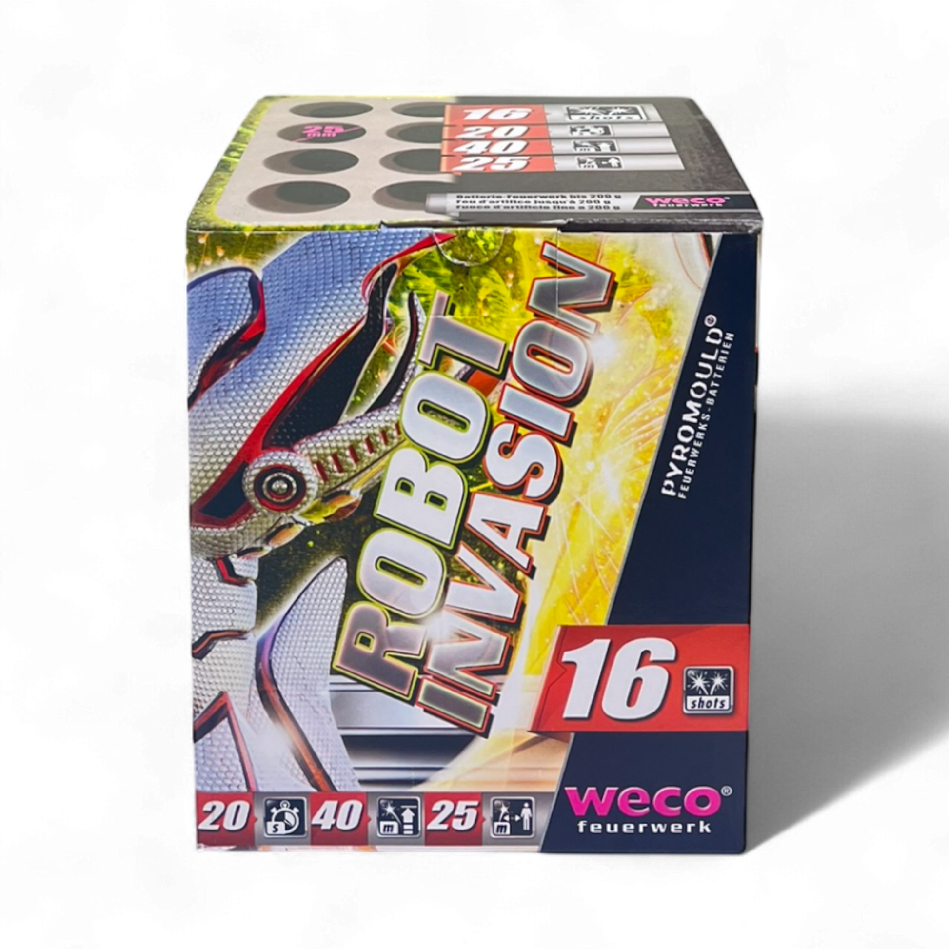 Robot Invasion Batterie – mehrschüssige Feuerwerksbatterie für Shows