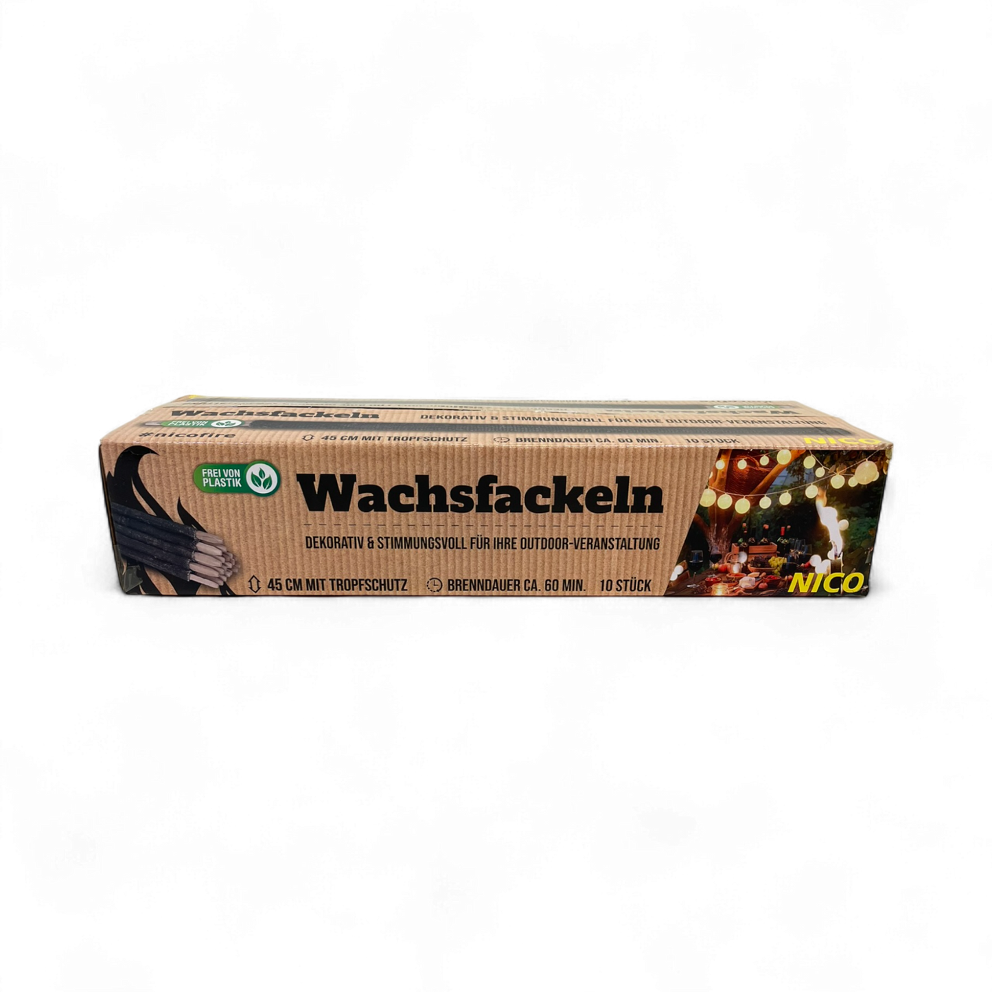 Wachsfackel 10er Karton – Feuerwerksartikel jetzt reservieren